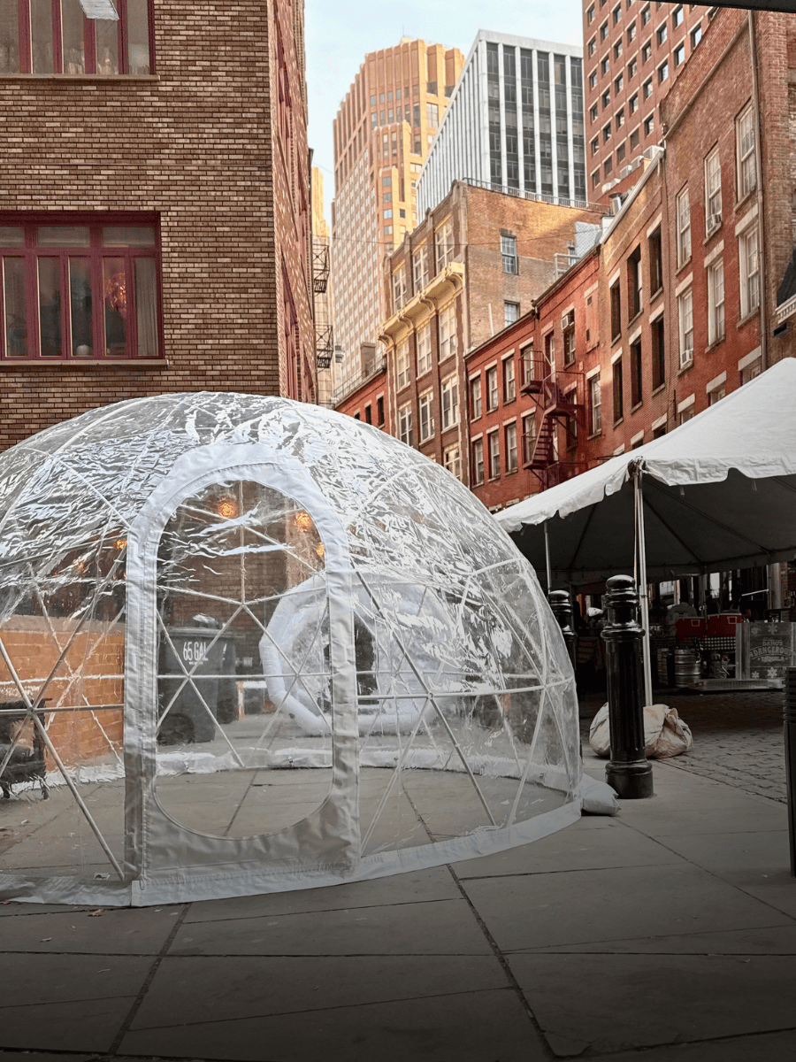 Clear dome igloo used for a branded promotional event